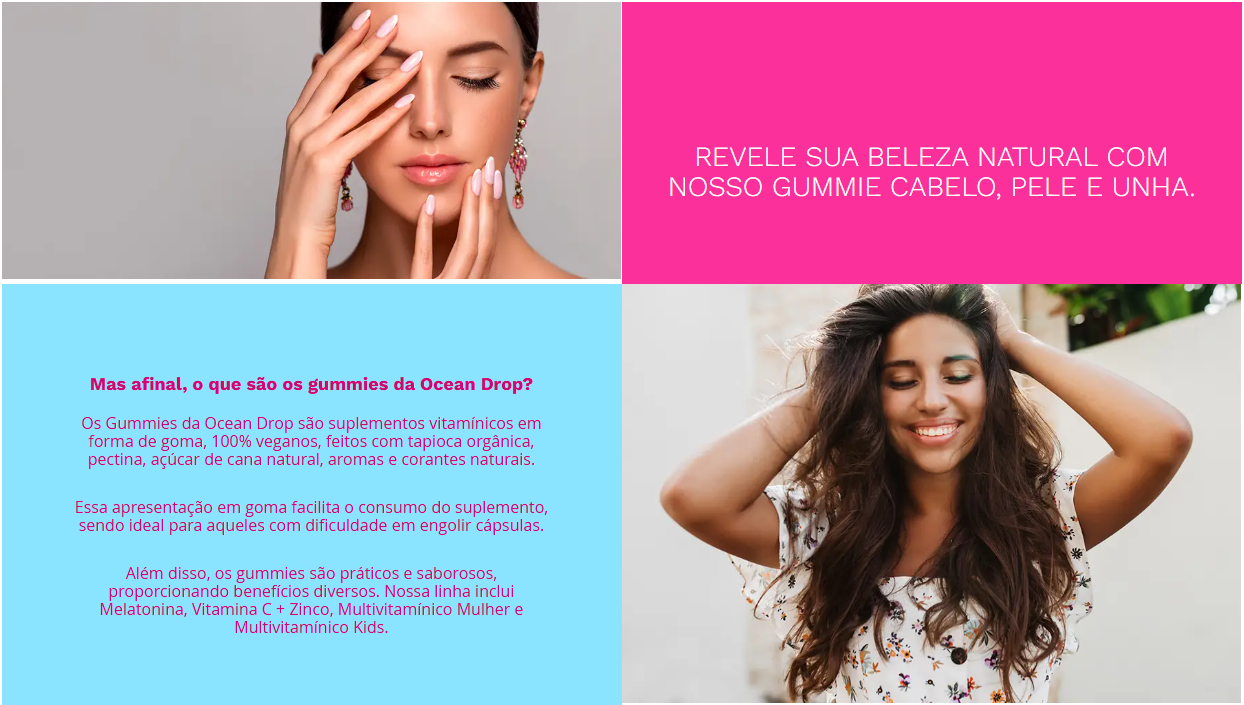 Cabelo, pele e unha 30 gomas 90g Ocean Drop