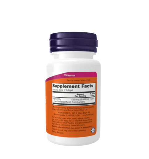 Vitamina D-3 5,000 ui 120 caps Now Sports