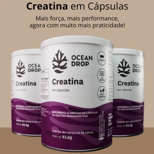 Creatina 180 caps 520mg Ocean Drop