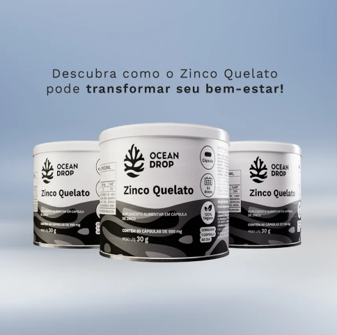 Zinco Quelado 60 caps 500mg Ocean Drop