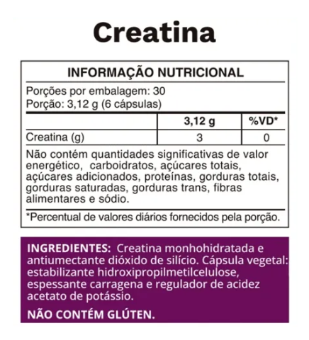 Creatina 180 caps 520mg Ocean Drop