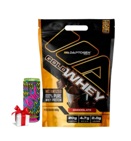 Gold Whey 900g + Pré-Treino Panic 355ml Grátis