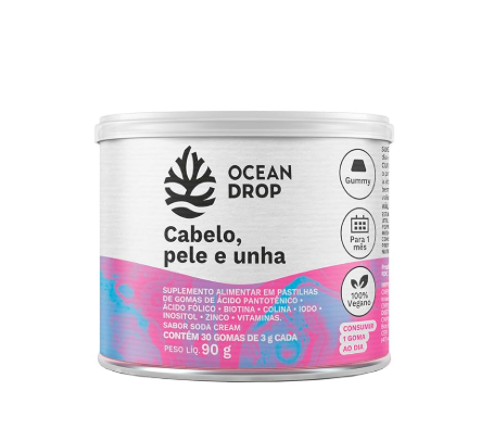 Cabelo, pele e unha 30 gomas 90g Ocean Drop