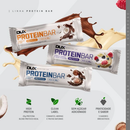 Whey Choco Branco 900g + Protein bar brinde Dux Nutrition